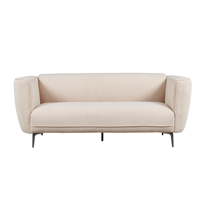 Sofa kursi empuk berlapis korduroi modern dengan kaki logam