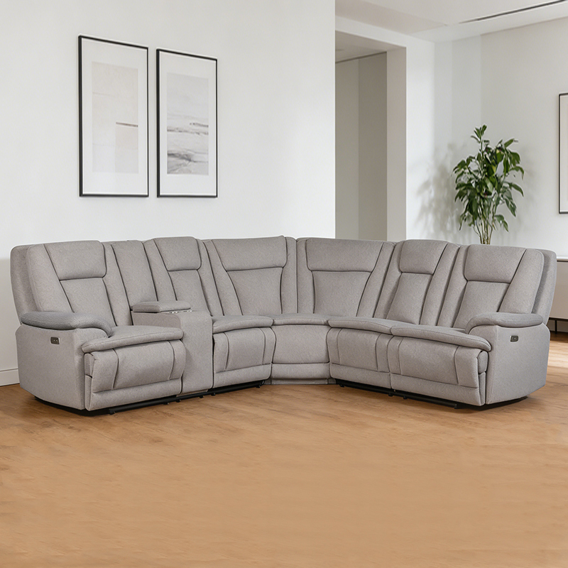 Sofa sectional yang dapat direbahkan dengan daya 104'', sofa kursi ruang tamu modular 