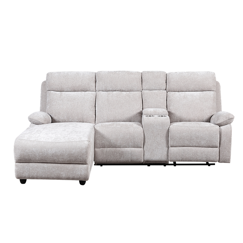 Sofa sectional kursi Chenille dengan ottoman