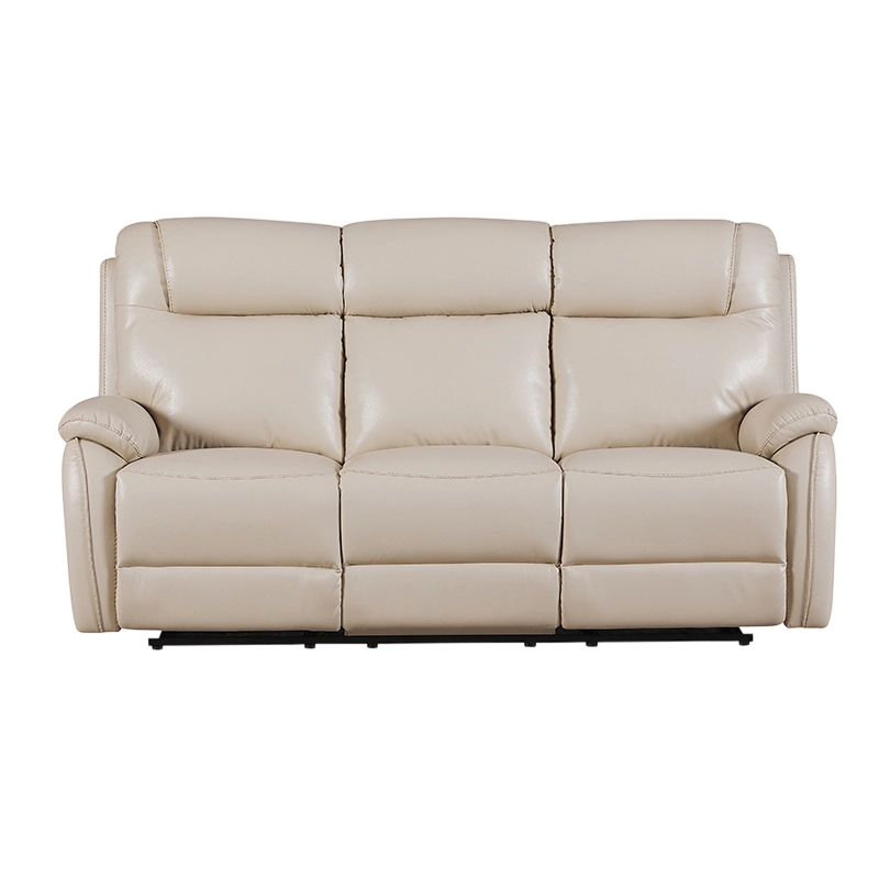 Set Sofa Berbaring Manual Pencocokan Kulit 3 Bagian