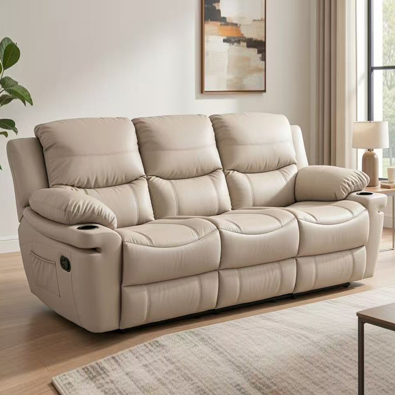 Sofa Berbaring 3 Tempat Duduk Kulit 85,4