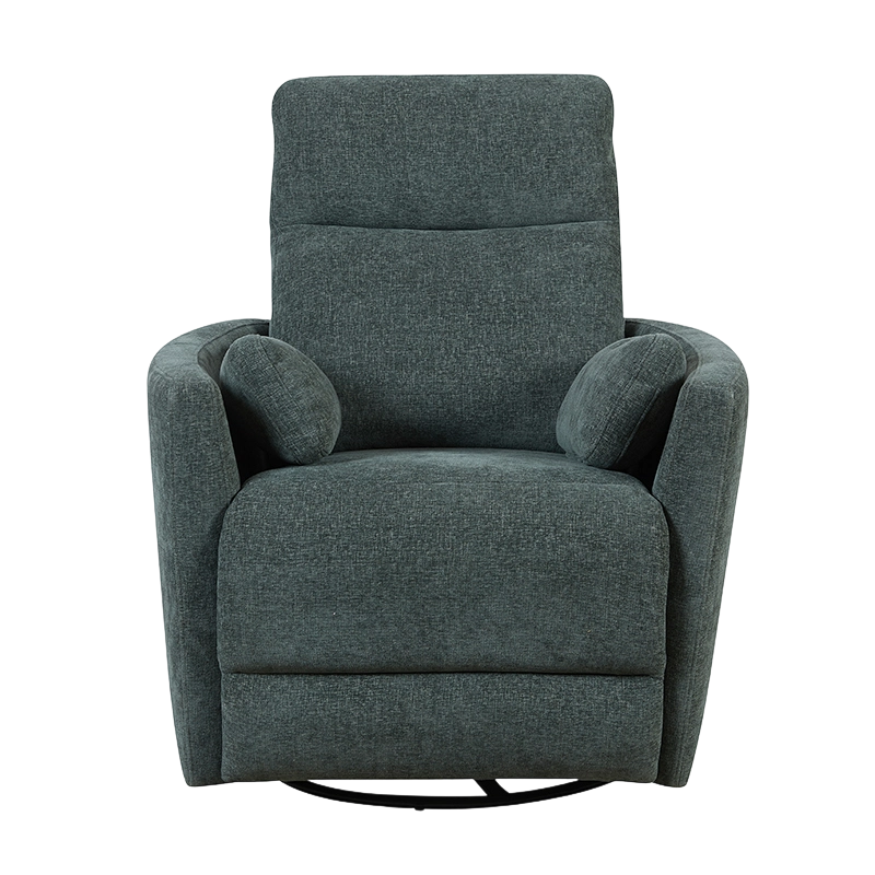 Kursi Glider Putar Chenille Modern dengan Bantal