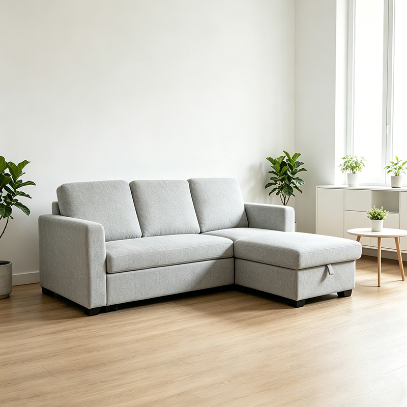 Tempat Tidur Sofa Tidur Bagian Reversibel dengan Kursi Penyimpanan